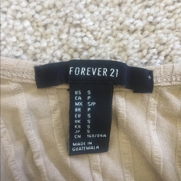 F21 Scoop Back Cropped Tank Top in Taupe - Picture 3 of 5